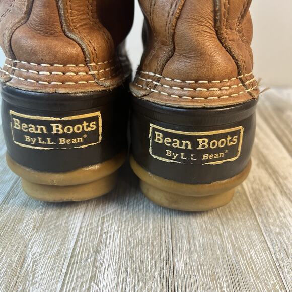 LL Bean Women’s 7 Maine Duck Boots Brown Leather Rubber Hunting Made in USA VTG - Picture 10 of 12